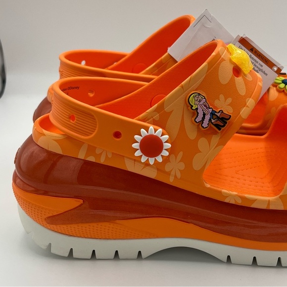 Disney Parks 2024 Lizzie McGuire Crocs Orange Mega Crush Sandals M8/W10 NWT - Picture 15 of 15